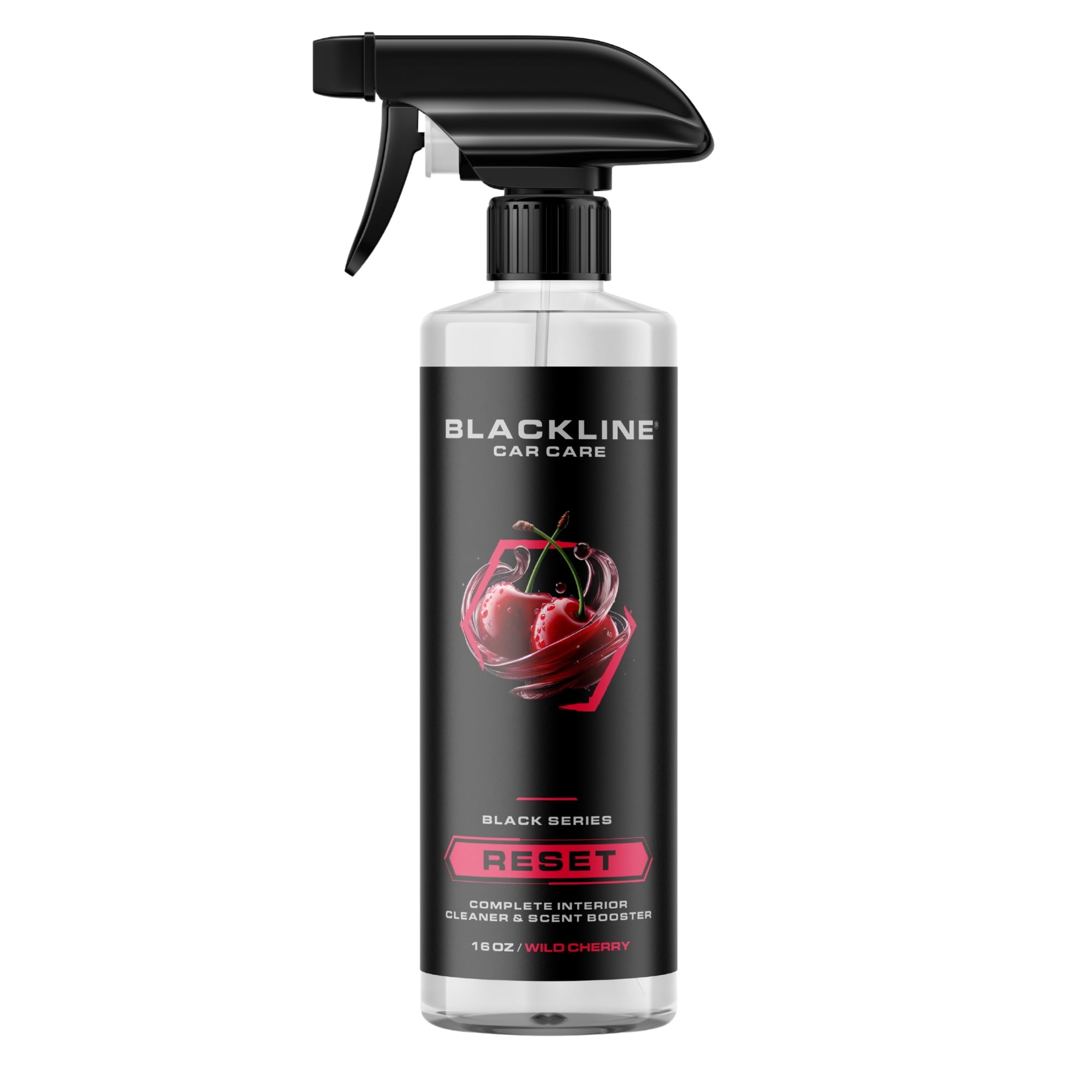 Blackline Luxury Scented Interior Cleaner Reset Deep Cleans & Deodorizes All Surfaces, pH-Neutral High-Foam Formula, Long-Lasting Premium Fragrance for Cars (16 Fl Oz, Wild Cherry)
