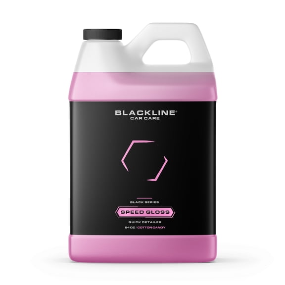 Blackline Speed Gloss Enhancer & Quick Detailer  Streak-Free Car Shine Spray for Paint, Glass, Chrome  Pink Cotton Candy Formula  Easy Spray-On Wipe-Off for Instant Gloss and Depth  (64 Fl Oz)