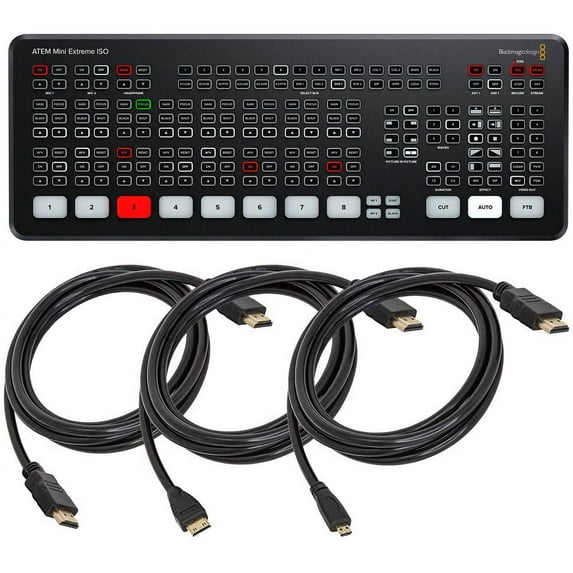 Blackmagic Design ATEM Mini Extreme ISO SWATEMMINICEXTISO + 3x HDMI Cables