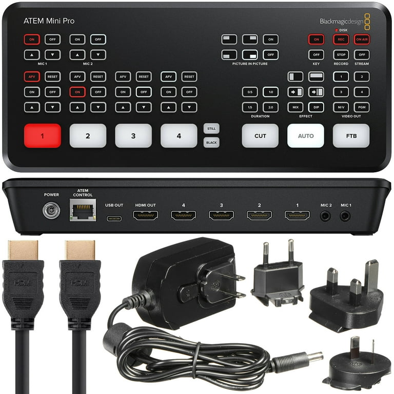 Blackmagic Design ATEM Mini Pro HDMI Live Stream Switcher with 12V