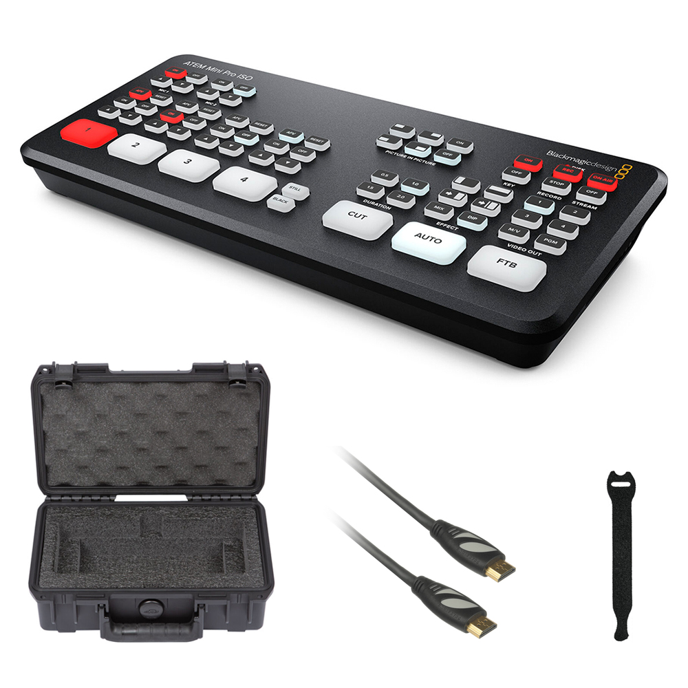 Black Magic Camera Switcher Blackmagic Design ATEM Mini Pro Livestream Switcher with SKB iSeries ...