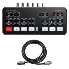 Blackmagic Design ATEM SDI Pro ISO Live Production Switcher, Bundle with Gold Series 6' HDMI 2.0 Cable with Ethernet