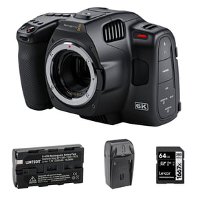 Blackmagic Design Pocket Cinema Professional Digital Camcorder, 5" LCD Touchscreen, CMOS, High Dynamic Range (HDR), 6K