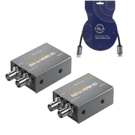 Blackmagic Design SDI to HDMI 3G Micro Converter 2-Pack, With 3' HDMI to HDMI Cable Blackmagic Design SDI to HDMI 3G Micro Converter 2-Pack, With 3' HDMI to HDMI Cable