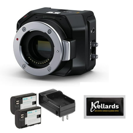 Blackmagic Micro Studio Camera 4K G2 Bundle with Pawa Dual LP-E6 Lithium-Ion Battery Pack Kit with Charger and Anti-Static Screen Cleaning Wipes