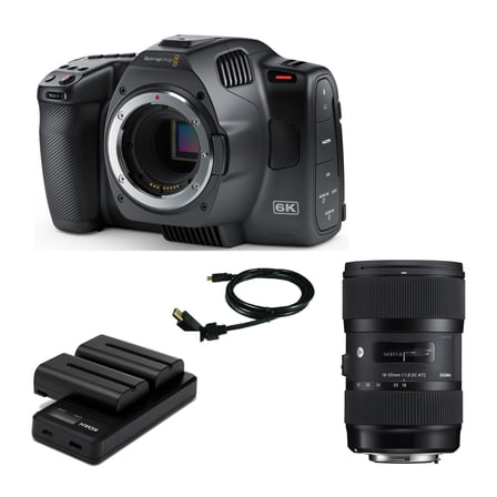 Blackmagic Pocket Cinema Camera 6K G2 (Canon EF) Bundle with 18-35mm Accessories