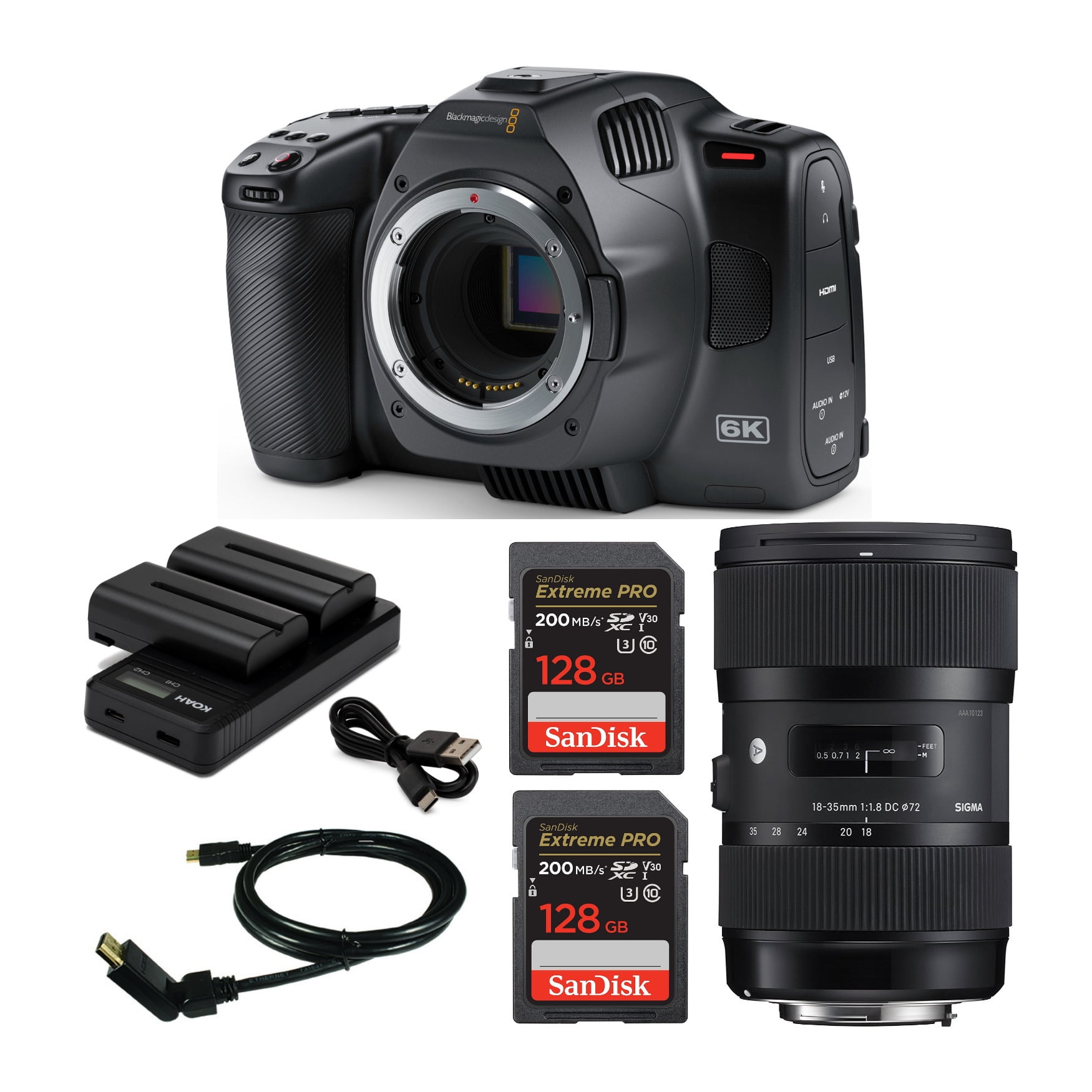 Blackmagic Pocket Cinema Camera 6K G2 (Canon EF) with Sigma Blackmagic Pocket Cinema Camera 6K G2 (Canon EF) with Sigma
