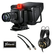 Blackmagic Studio Camera 4K Plus G2 Bundle with AKG Pro Audio K240 Professional Studio Headphones, Pearstone 50 SDI Video Cable and Anti-Static Screen Cleaning Wipes 5-Pack