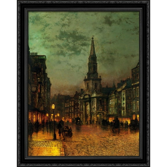 Blackman Street, London 28x34 Large Black Ornate Wood Framed Canvas Art by John Atkinson Grimshaw