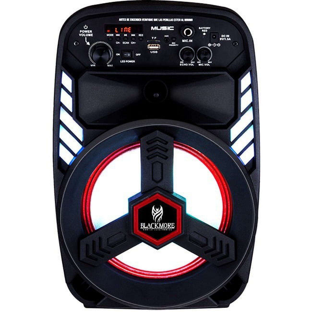 Blackmore Portable Bluetooth Speaker with LED Lighting, Black, BJS218