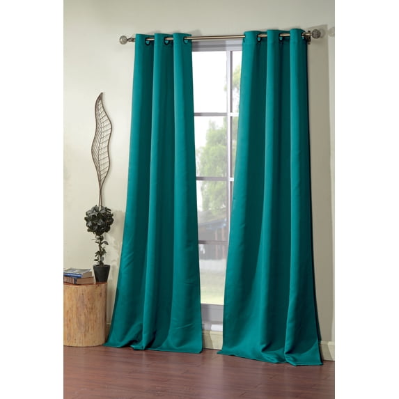 Blackout 365 Blackout Energy-Saving Turquoise Grommet Curtain 38” x 84” (2 Panels)
