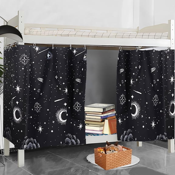 Blackout Bunk Bed Curtain Room Milky Way Privacy Protection Canopy, 2 Panels