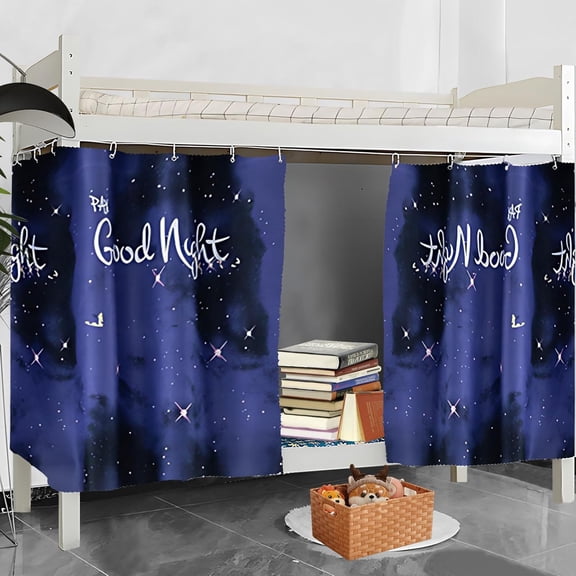 Blackout Bunk Bed Curtain Room Sparkling Stars Privacy Protection Canopy, 2 Panels