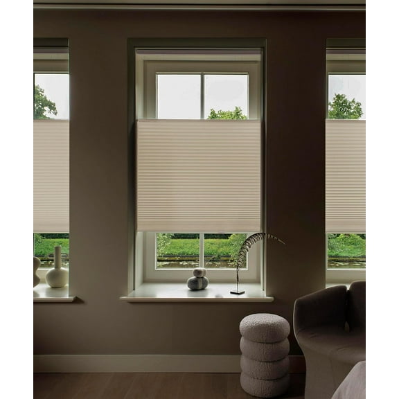 Blackout Cellular Shades Cordless, Top Down Bottom Up Shades, 9/16" Cell, Thermal Insulation, Honeycomb Blinds for Indoor Windows, Whitecaps 23.5 "(W) x48(H)
