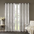 thumbnail image 1 of Blackout Curtain for Bedroom Living Room, Knitted Jacquard  Window Curtain Panel with Metal Silver Grommet for 1.25 Inches Rod In Diameter, 108.00''x50.00''x0.13'', Ivory, 1 of 7