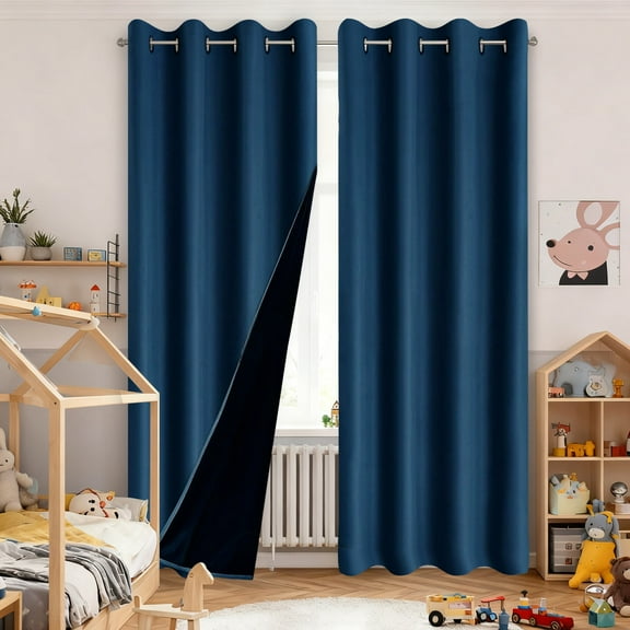 Blackout Curtain for Bedroom, Thermal Back Tab Drape with Room Darkening, 40" x 64" Insulated Grommet Curtain Panel Curtain Living Window, Total Privacy, Noise-Reducing & Light Blocking(Single Panel)