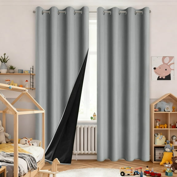 Blackout Curtain for Bedroom, Thermal Back Tab Drape with Room Darkening, 40" x 64" Insulated Grommet Curtain Panel Curtain Living Window, Total Privacy, Noise-Reducing & Light Blocking(Single Panel)