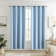 thumbnail image 1 of Blackout Curtain Insulated Thermal Room Darkening Drape Polyester, Sun Blocking Heat Insulating Window Covering for Bedroom Bay Window Living Room, Rod Pocket Easy Care Machine Washable, 1 of 6