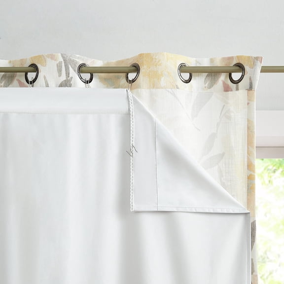 Blackout Curtain Liner 2 Panels Thermal Insulated Rod Pocket Window Drapes 48" W x 81" L White