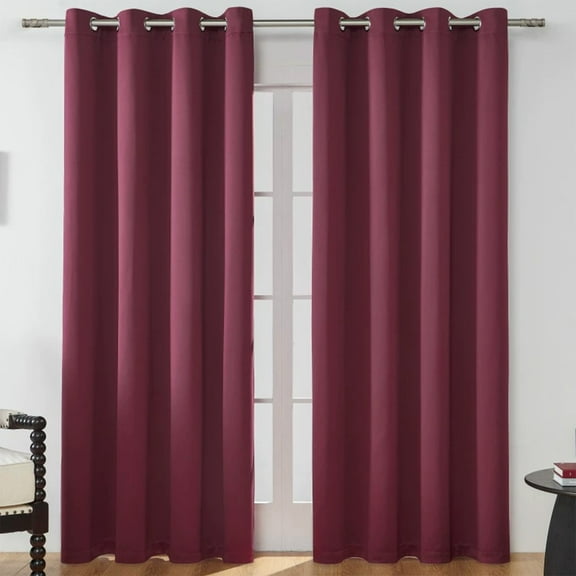 Blackout Curtain Panel 39x78 Inch with Grommets, Insulated Noise-Reducing Bedroom Window , Polyester Curtains for Light Blocking and Temperature Control