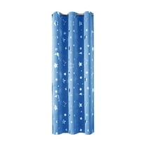Blackout Curtain Panel Elegant Overlay Thermal Insulated for Bedroom Single 63x52 Inch Blue