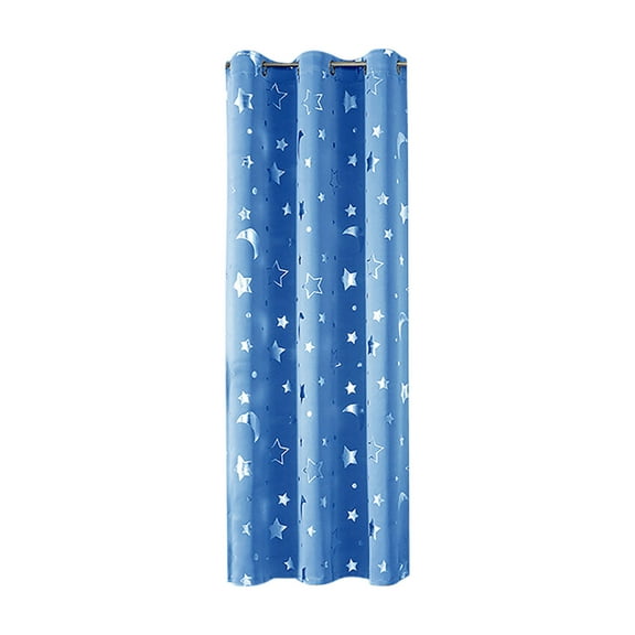 Blackout Curtain Panel Elegant Overlay Thermal Insulated for Bedroom Single 63x52 Inch Blue