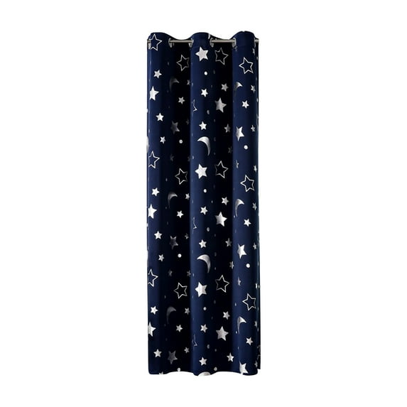 Blackout Curtain Panel Single Thermal Insulated for Bedroom Overlay Elegant 63x52 Inch Navy Blue