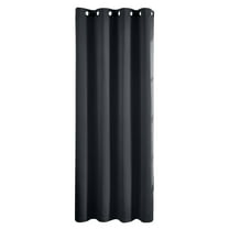 Blackout Curtain Panel Single for Bedroom Thermal Insulated Elegant Overlay 63x52 Inch Black