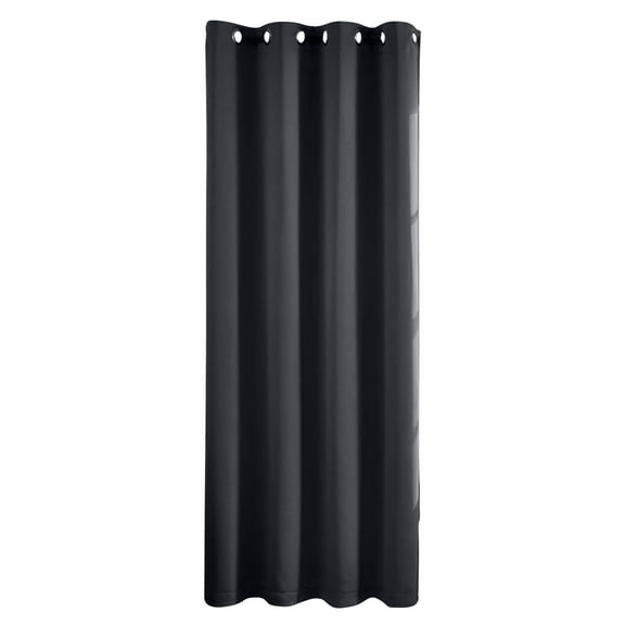 Blackout Curtain Panel Single for Bedroom Thermal Insulated Elegant Overlay 63x52 Inch Black