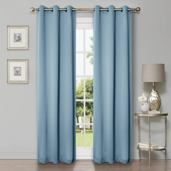 Blackout Curtain Panels, Set of 8, 42" x 96", Light Blue