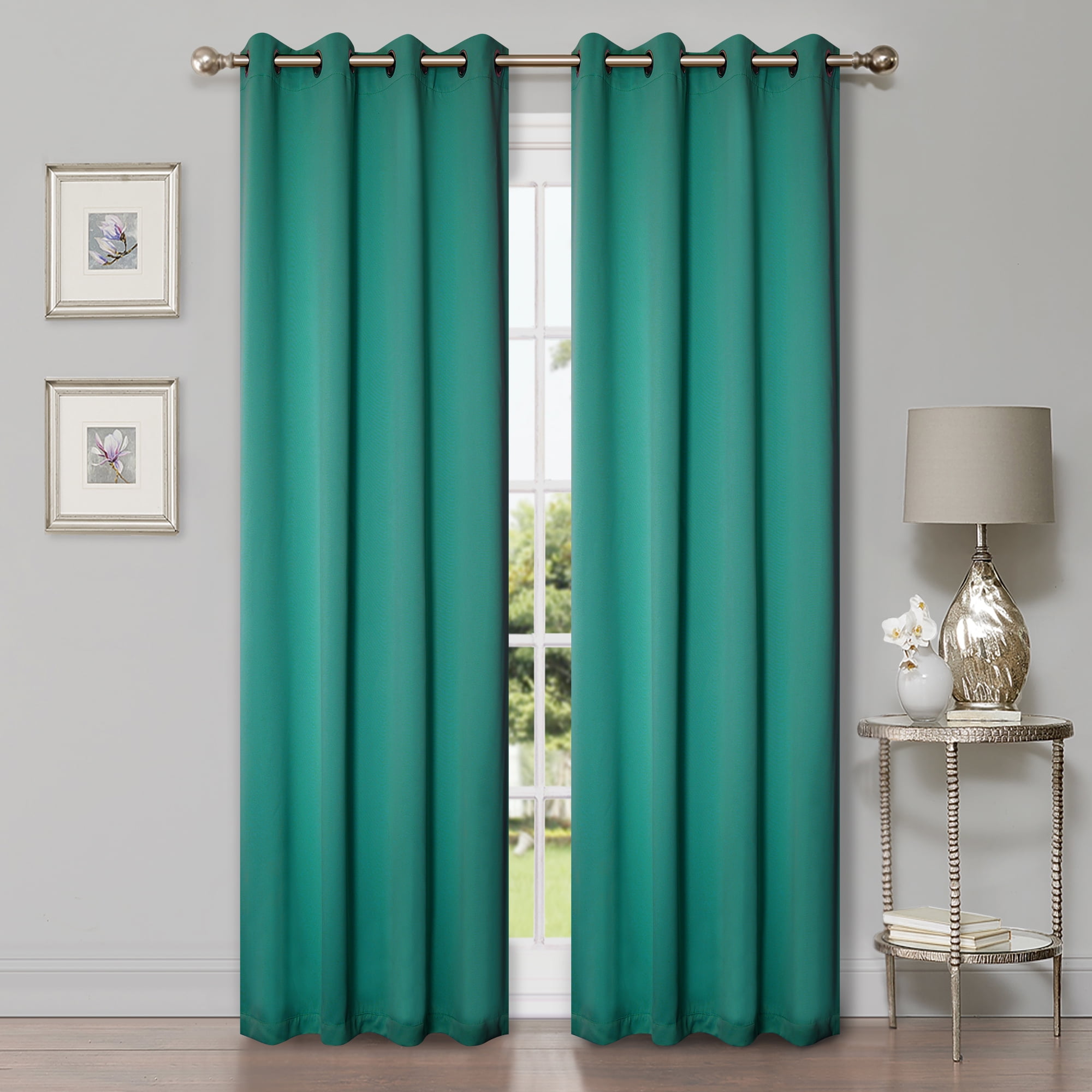 Blackout Curtain Panels, Set of 8, 52" x 108", Cerulean Blue - Walmart.com