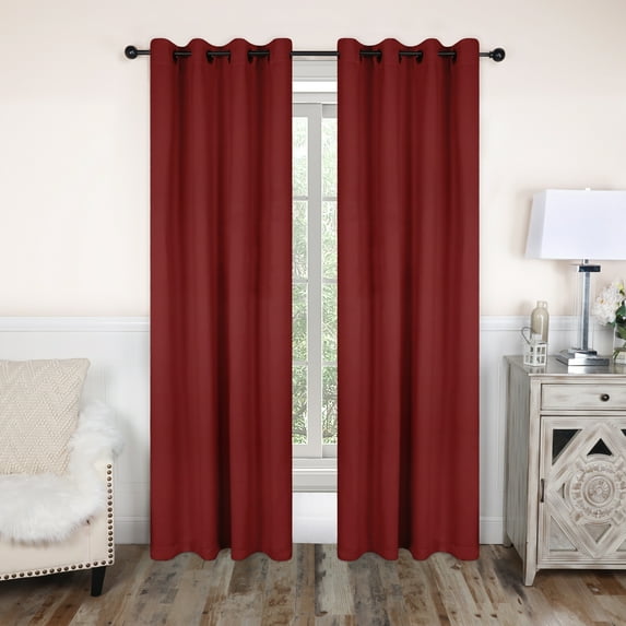 Blackout Curtain Panels, Set of 8, 52" x 108", Sangria