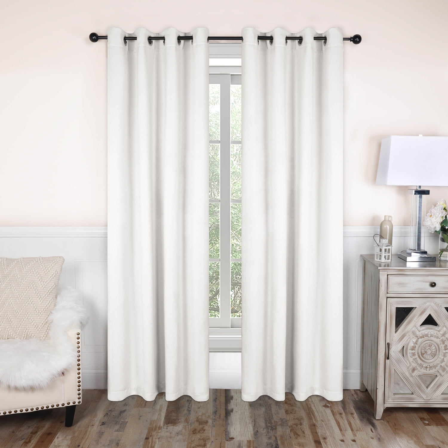 Blackout Curtain Panels, Set of 8, 52" x 84", Snow White - Walmart.com