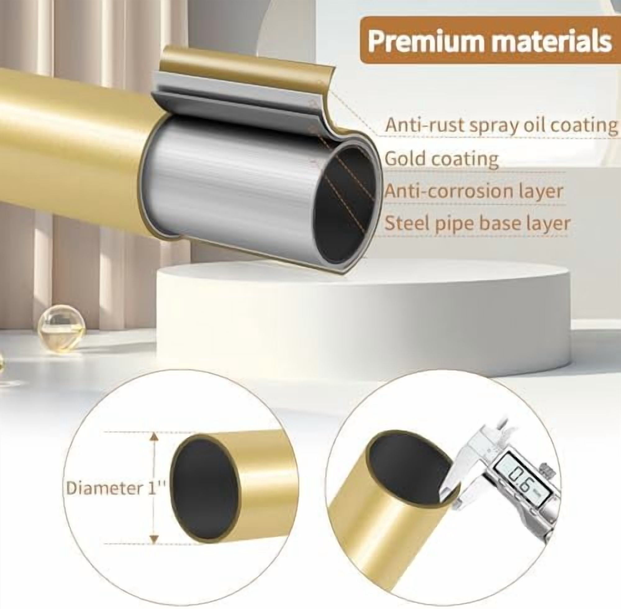 Blackout Curtain Rod, Adjustable Extra Long Curtain Rod for Windows 66