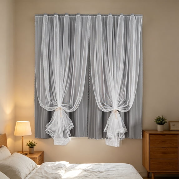 Blackout Curtain Self Adhesive Window Curtain No Drill Thermal Insulated Curtain Light Blocking Privacy Curtain Bedroom Living Room Window Treatment Easy Installation Home Decoration