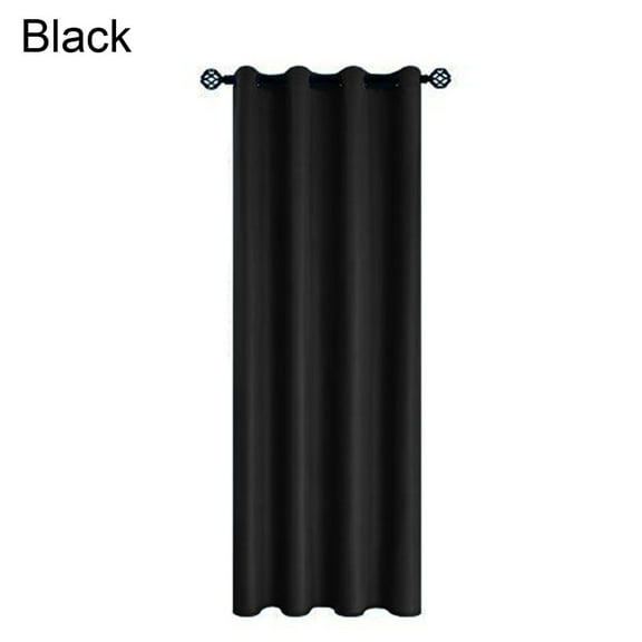 Blackout Curtain Thermal Blackout Door Curtain 132X160cm Room Sunscreen Curtains Black