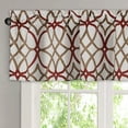 thumbnail image 1 of Blackout Curtain Valances for Kitchen/Bathroom - Thermal Insulated Window Valances for Living Room/Bedroom Rod Pocket Short Curtain 1 Panel, 52x18 inch, Geo in Taupe and Red, 1 of 6