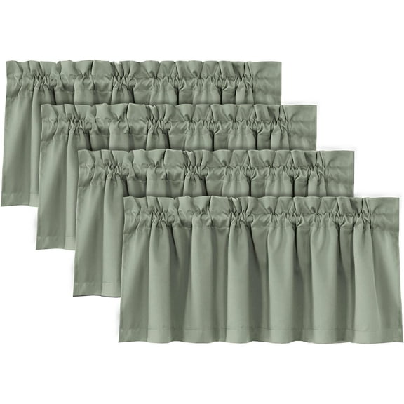 Blackout Curtain Valances for Kitchen Windows/Bathroom/Living Room/Bedroom Thermal Insulated Rod Pocket Valances for Windows, 2 Pack, 52" x 18"