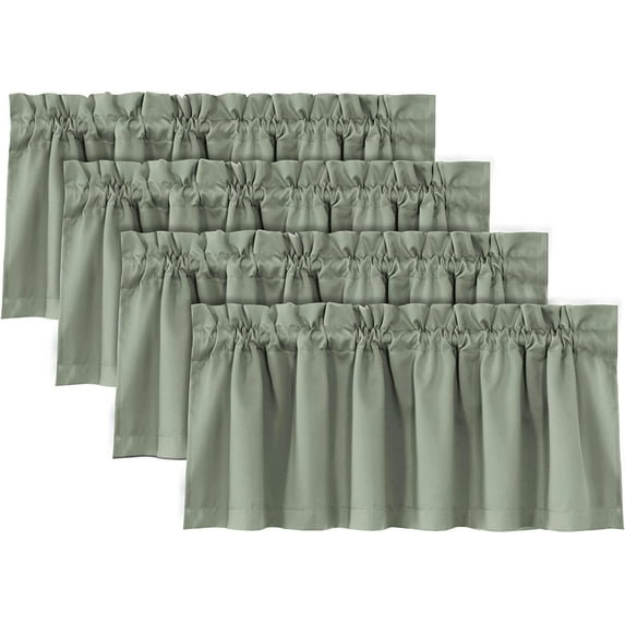 Blackout Curtain Valances for Kitchen Windows/Bathroom/Living Room/Bedroom Thermal Insulated Rod Pocket Valances for Windows, 2 Pack, 52" x 18"