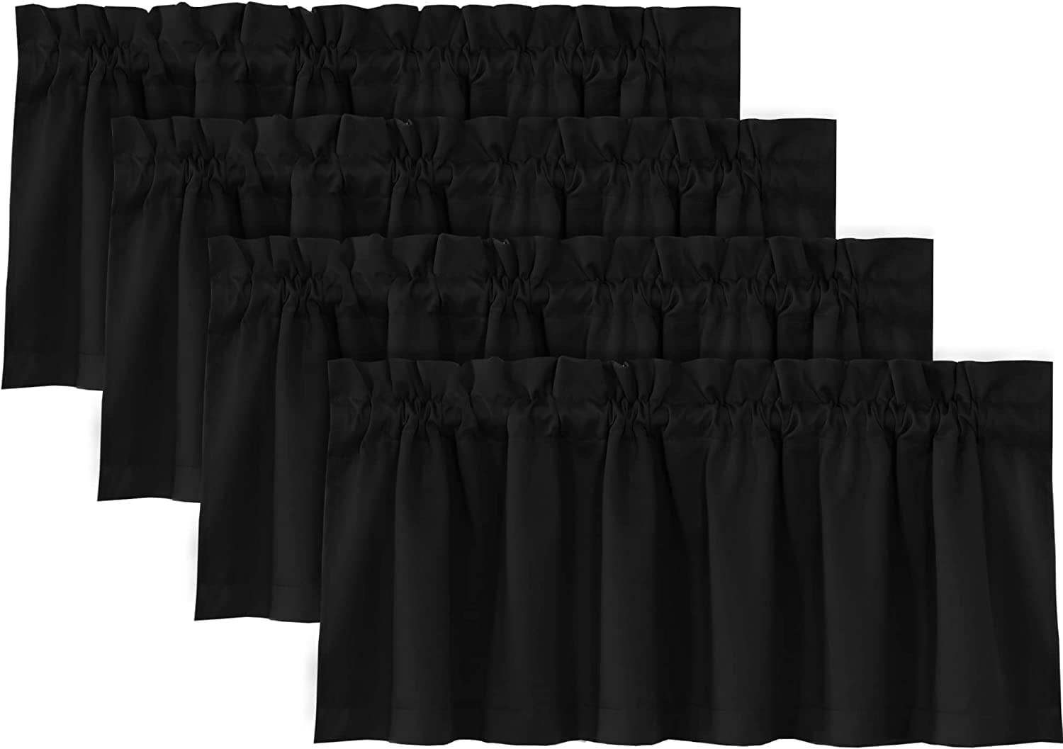Blackout Curtain Valances for Kitchen Windows/Bathroom/Living Room/Bedroom Thermal Insulated Rod Pocket Valances for Windows, 2 Pack, 52" x 18"