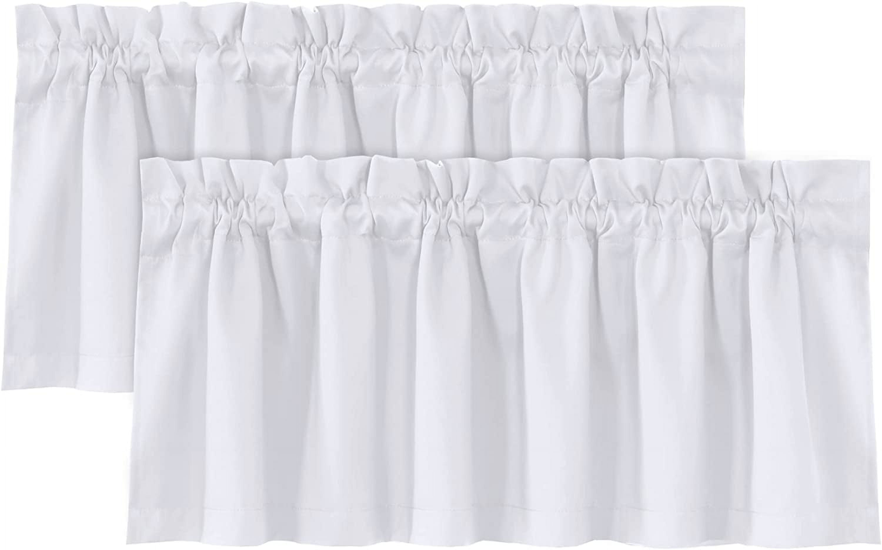 Blackout Curtain Valances for Kitchen Windows/Bathroom/Living Room/Bedroom Thermal Insulated Rod Pocket Valances for Windows, 2 Pack, 52" x 18"