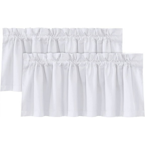 Blackout Curtain Valances for Kitchen Windows/Bathroom/Living Room/Bedroom Thermal Insulated Rod Pocket Valances for Windows, 2 Pack, 52" x 18"