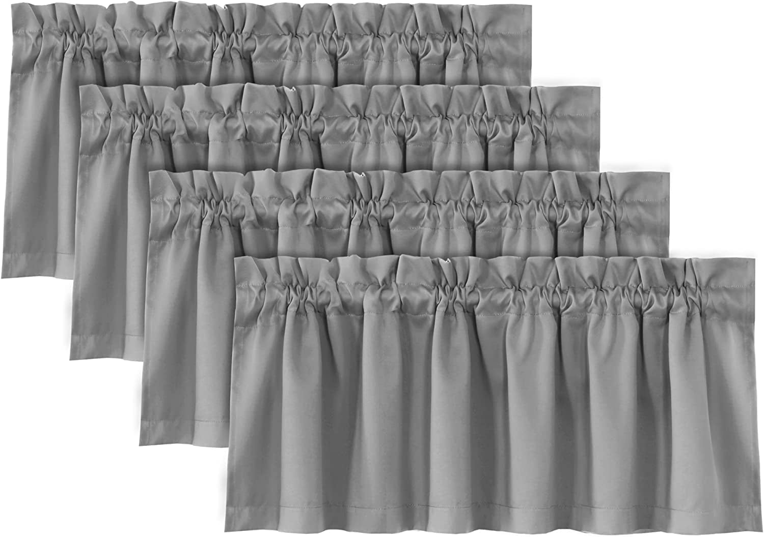 Blackout Curtain Valances for Kitchen Windows/Bathroom/Living Room/Bedroom Thermal Insulated Rod Pocket Valances for Windows, 2 Pack, 52" x 18"