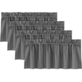 thumbnail image 1 of Blackout Curtain Valances for Kitchen Windows/Bathroom/Living Room/Bedroom Thermal Insulated Rod Pocket Valances for Windows, 4 Pack, 52" x 18", 1 of 15