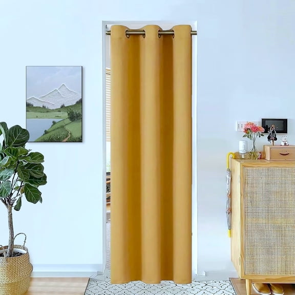Blackout Curtain for Doorways and Closets K68 GOLD Color Window Thermal Insulated Top Grommets for Bedroom 37" X 84"