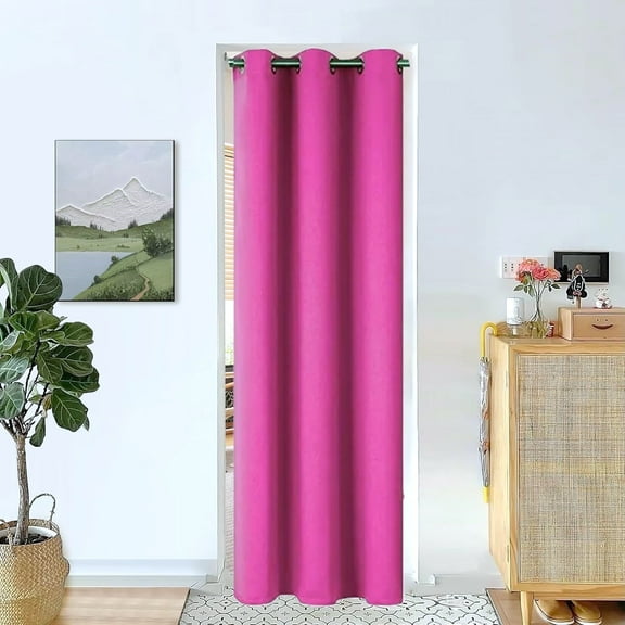 Blackout Curtain for Doorways and Closets K68 HOT PINK Color Window Thermal Insulated Top Grommets for Bedroom 37" X 84"
