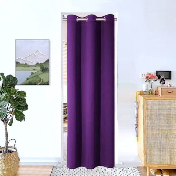 Gorgeou Home Linen Blackout Window Curtain 84 "L 1 Panel K68 Purple Thermal Top Grommets for Bedroom Closet Divider Room Home Décor