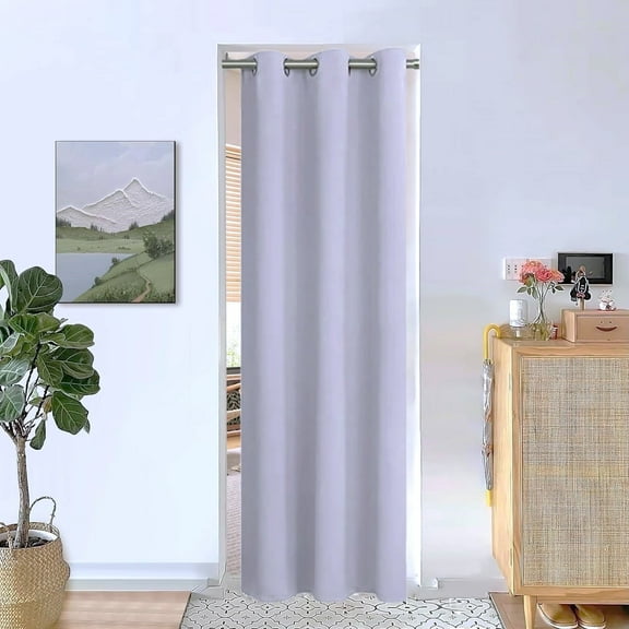 Blackout Curtain for Doorways and Closets K68 WHITE Color Window Thermal Insulated Top Grommets for Bedroom 37" X 84"