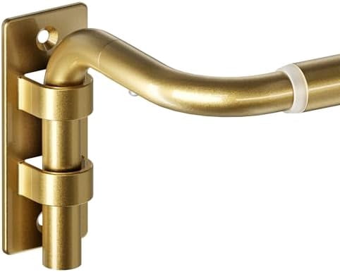 Blackout Curtain rod for windows 48 to 84, Wrap Around Curtain Rods for Bedroom, Living Room, Adjustable from 30 to 86 Inches, Gold