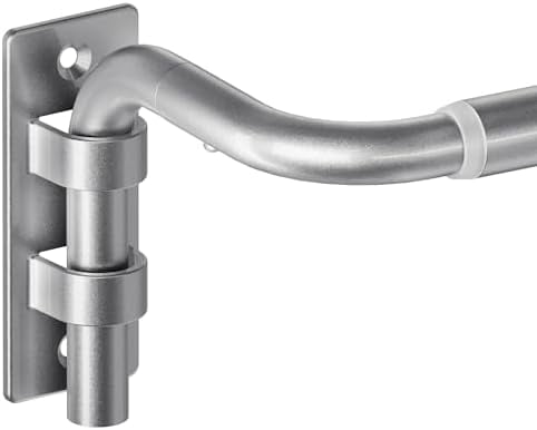 Blackout Curtain rod for windows 48 to 84, Wrap Around Curtain Rods for Bedroom, Living Room, Adjustable from 30 to 86 Inches, Silver